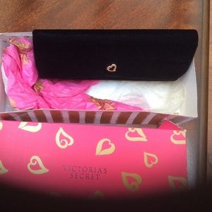 Victorias Secret 10"x 5" Black Velvet Velour Purse New in box